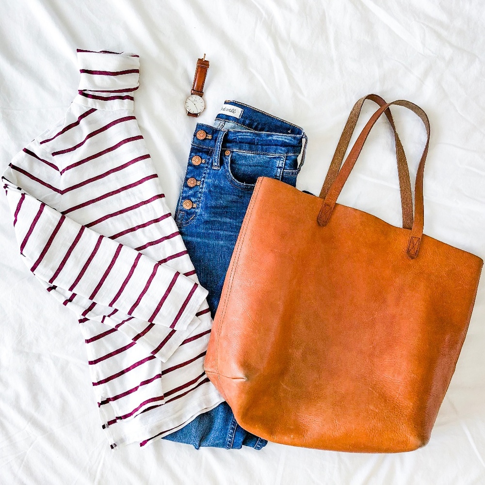 Madewell Whisper Turtleneck Stripe - Small